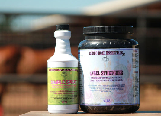 Rodeo Road Essentials Stretcher and Simple Spray Bundle featuring Simple Spray and Angel Stretcher, perfect for enhancing mobility and pain relief.