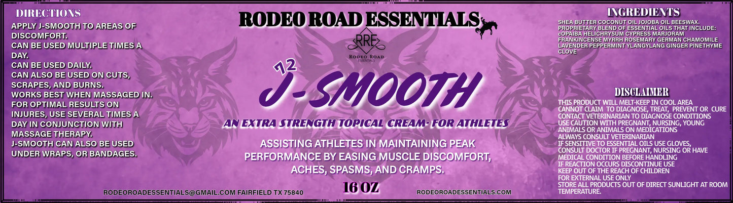 J-Smooth Cream - For Hard Working Athletes Rodeo Road Essentials