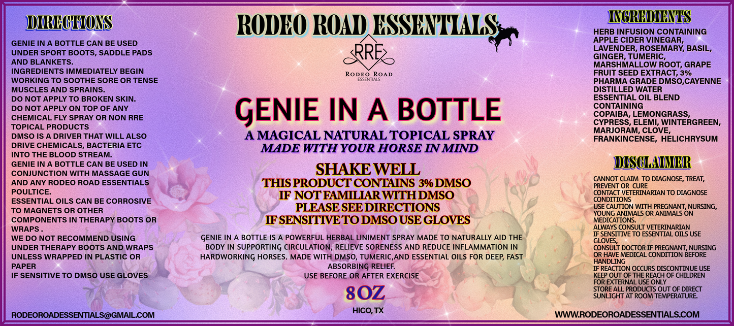 Genie In A Bottle Spray – Deep Relief Herbal Liniment for Performance Horses